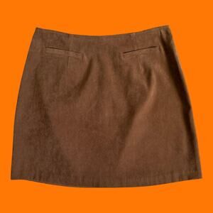 90's vintage brown faux suede high waisted mini skirt Size 9/10 express